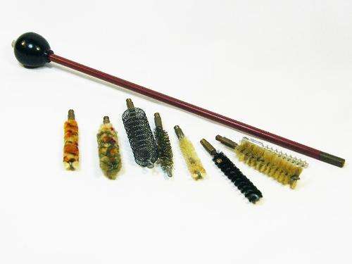 Vintage hand firearm cleaning tool - rod with 8 different bits - as per photo