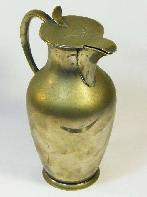Antique WMFN silverplated jug with lid - inscribed on lid `M.O from S.C 1904 - as per photo