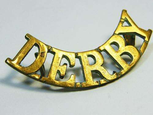 Derby/Derbyshire regiment shoulder title - as per photo