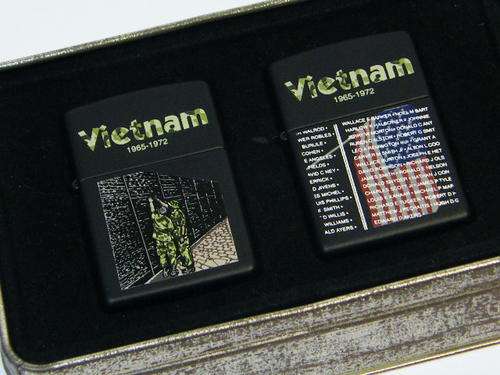 Vietnam 1965-1972 pair of Zippo lighters - as per photo