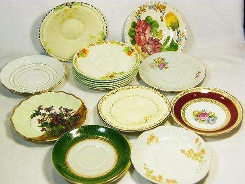Lot of 18 porcelain saucers - odd lot - as per photo