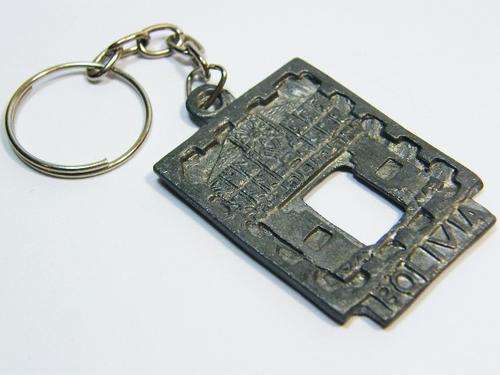 Antique Bolivia casted lead medallion with keychain - BIGBIGSALE