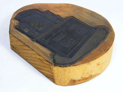 Antique wood block print stencil with top class artwork of cabinet - as per photo