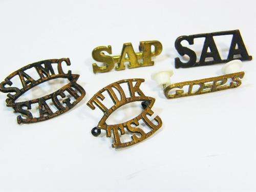 Lot of 5 South African shoulder titles - as per photo