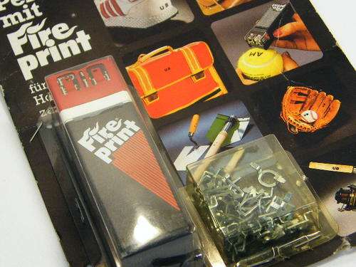 Fire Print vintage letter head stencil still sealed - works with 2 Piezo lighters - as per photo