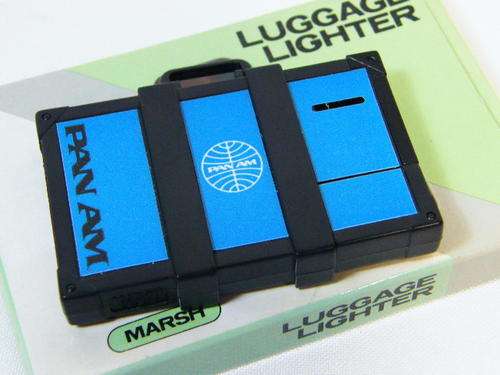 Pan Am blue luggage lighter shape as a suitcase - as per photo