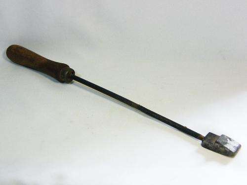 Vintage cast iron branding tool with wooden handle - no stencil - only tip to make own design