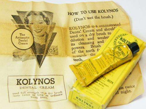 Vintage Kolynos dental cream salesman sample in box with original leaflet - as per photo