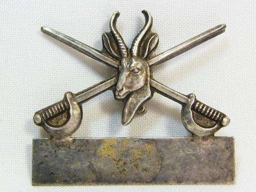 SA Army Souvenir sweetheart badge with plate for name / message - unusual type - sold in canteens