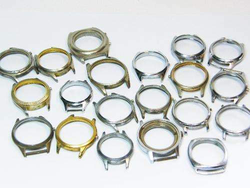 Lot of 20 vintage mens watch cases - no glass - no backplates - as per photo