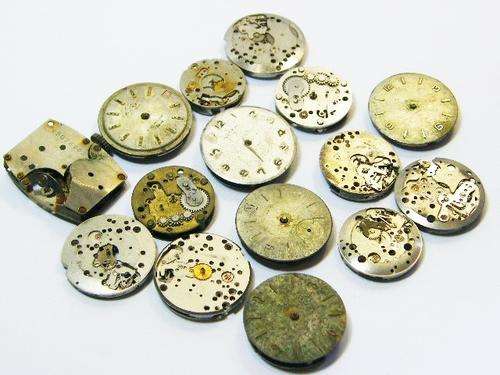 Lot of 15 incomplete mechanical watch movements for spares - as per photo