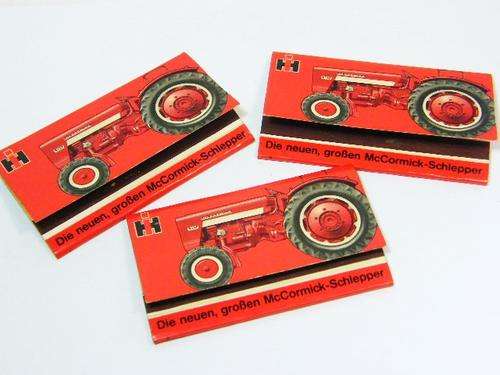 Lot of 3 McCormick tractor matchbooks - as per photo