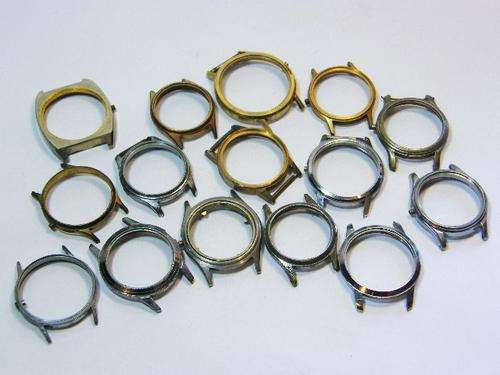 Lot of 15 vintage mens watch cases - no glass and no backplate - as per photo