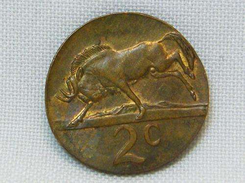 Error coin - 1987 RSA 2 cent coin on 1 cent planchet - as per photo