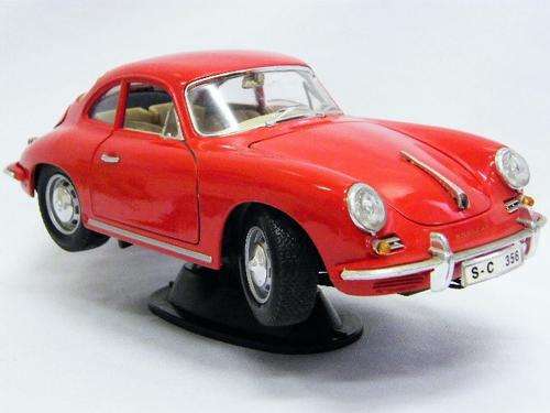 1961 Porsche 356B model car - scale 1/18 Bburago with stand - as per photo