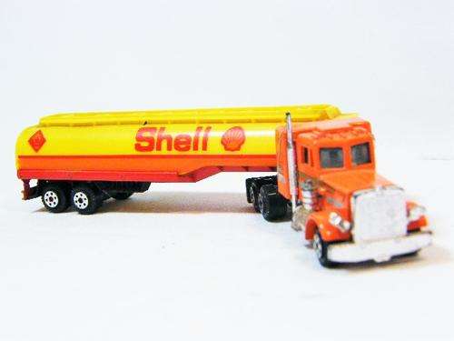 Vintage Yatming Shell fuel transporter truck and trailer - as per photo