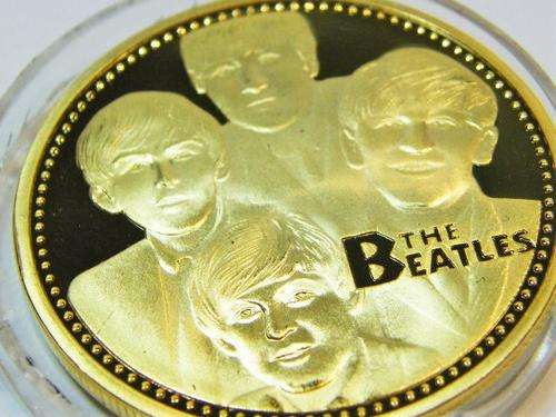 The Beatles gold plated commemorative medallion - as per photo