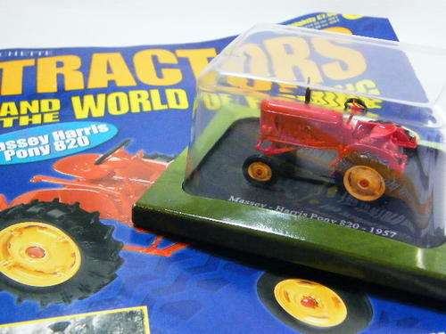 1957 Massey-harris Pony 820 tractor model in case - scale 1/43 including Tractors of the World vol 3