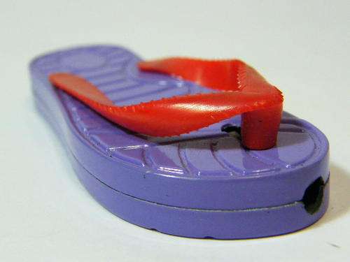 Vintage sandal shaped piezo gas lighter - working - as per photo
