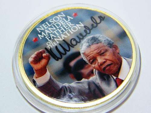 Nelson Mandela - Father of the Nation - By Act of Congress 1998 proof medallion - as per photo
