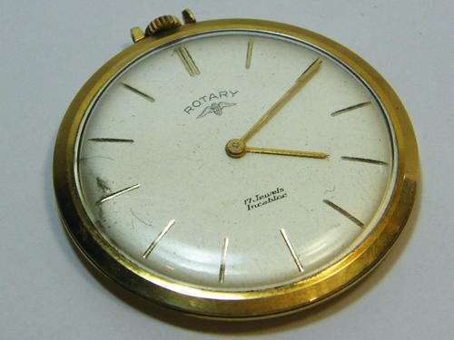 Vintage Rotary pocket watch - working - missing top ring - as per photo