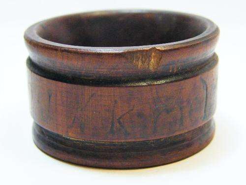 Boer War POW trench art napkin ring - marked JH Kriel Bermuda 1902 - as per photo