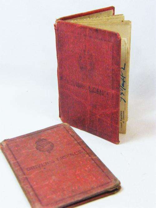 Lot of 2 vintage driver`s licence booklets that belonged to John Edward Newsholme - 1946 to 1957