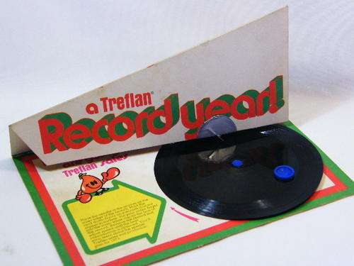 1973 Treflan advertising hand driven record brochure - turn the record to hear advertisement