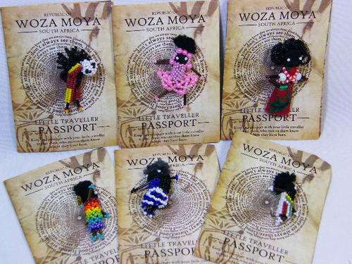 Lot of 6 Woza Moya traveller passports with assorted pin dolls - BIGBIGSALE