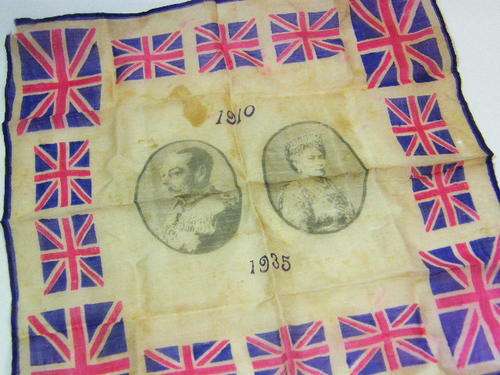 George V silk handkerchief - 1910 to 1935 - rarely seen - as per photo