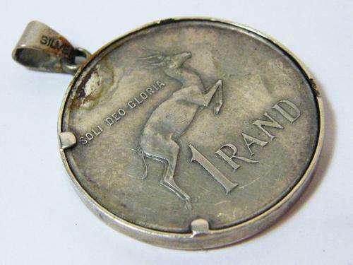 1966 RSA silver R1 coin pendant - as per photo