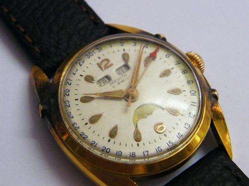 Vintage Ardath double date moonphase manual wind mens watch - working - as per photo