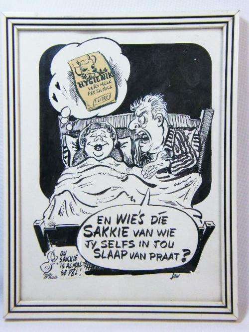 Original Lou Henning cartoon - as used in Rapport newspaper - as per photo