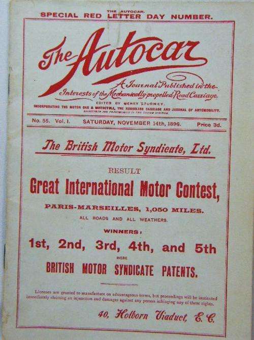 The Autocar - Special Red Letter day - No. 55 Volume 1 - reprinted booklet - incl. Autocar letter