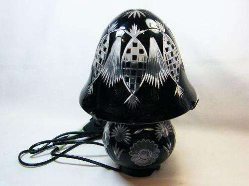 Mushroom electric cut glass lamp - as per photo