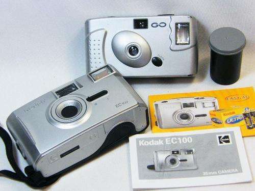 Vintage Kodak EC100 pocket camera 35mm plus Design GO pocket camera - both working - batteries not
