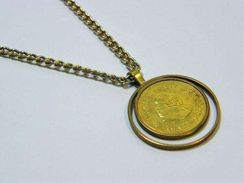 1961 RSA 1/2 cent coin pendant & chain - as per photo
