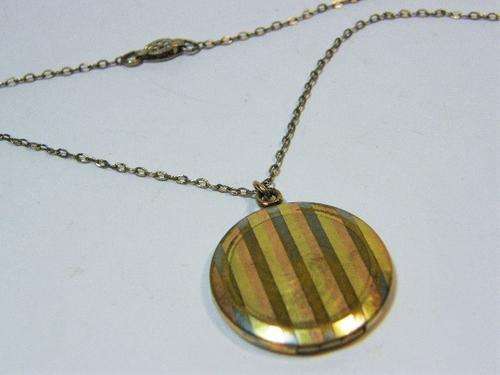 Vintage gold color photo locket with necklace - as per photo