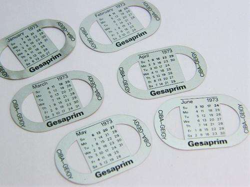 Vintage metal watch band calendar plates - January 1973 to June 1973 - as per photo