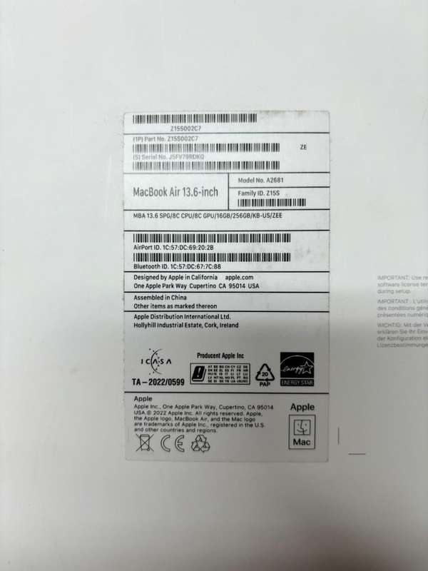 ***LOOK***  Apple Macbook Air 13.6` M2