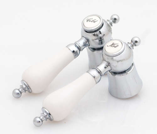 ISCA Nostalgia white handles (Pair, hot and cold)