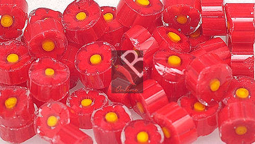 Murano Milefiori - Red, Yellow & Clear Glass- LIMITED STOCK