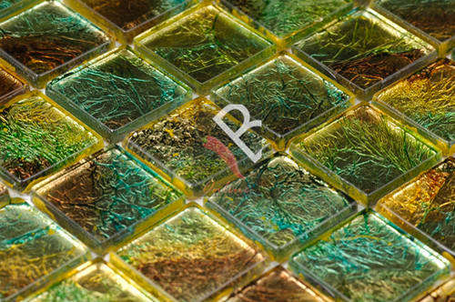 Gold Leaf Green Glass Mosaic from Chillib