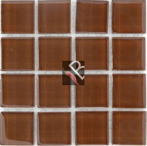 Crystal Glass Mosaic Brown 23x23mm x 4mm