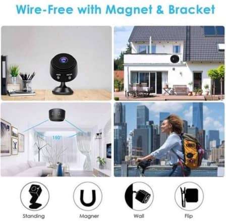 WORLD SMALLEST MINI WIRELESS WIFI IP CAMERA - MOTION DETECTION , NIGHT VISIONS, MAGNETIC BASE