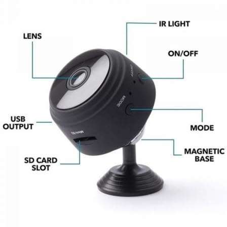 WORLD SMALLEST MINI WIRELESS WIFI IP CAMERA - MOTION DETECTION , NIGHT VISIONS, MAGNETIC BASE