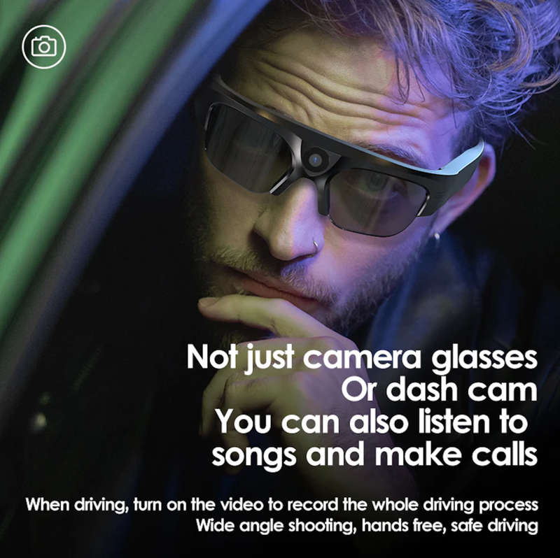 Wi-Fi Smart Sunglasses, 4K Camera, HD Audio