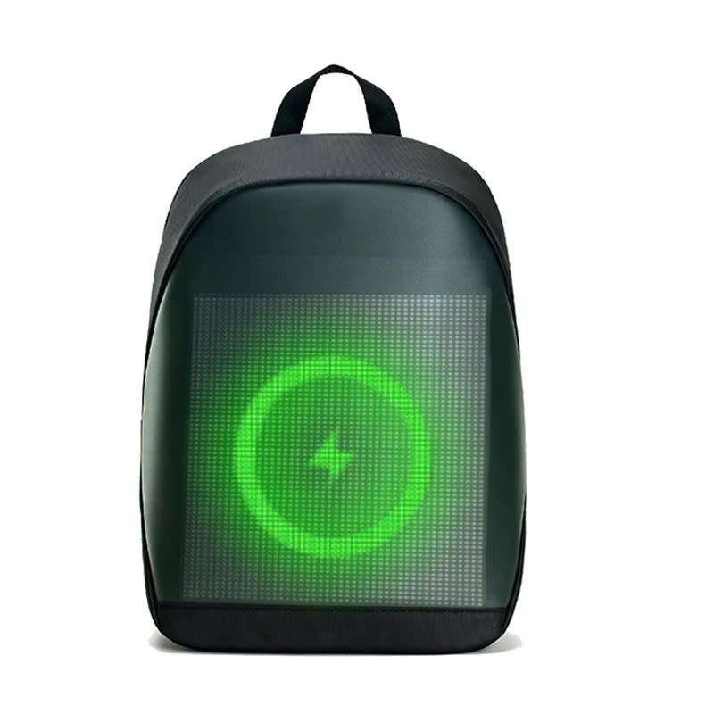 Smart LED Backpack with DIY Programmable Full Color Screen and Power Bank
