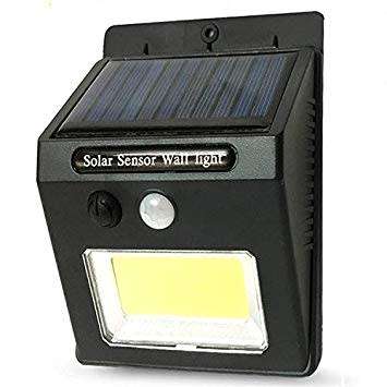 SOLAR POWER SUPER BRIGHT COB 24 LED PIR MOTION SENSOR WALL LIGHT