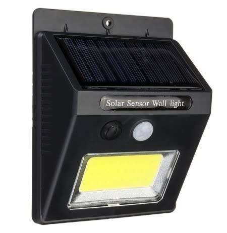 SOLAR POWER SUPER BRIGHT COB 24 LED PIR MOTION SENSOR WALL LIGHT